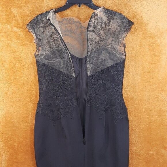 Designer Romona Keveza Silk Lace Cocktail Dress - Picture 12 of 15